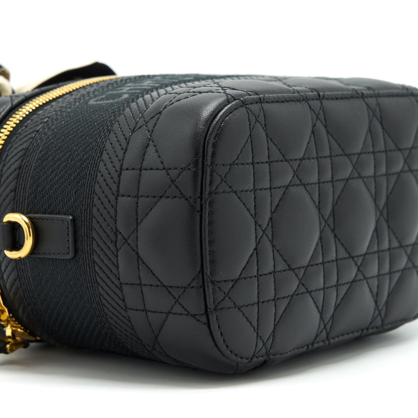 Dior Small Diortravel Vanity Case Black GHW With An Extra Twilly