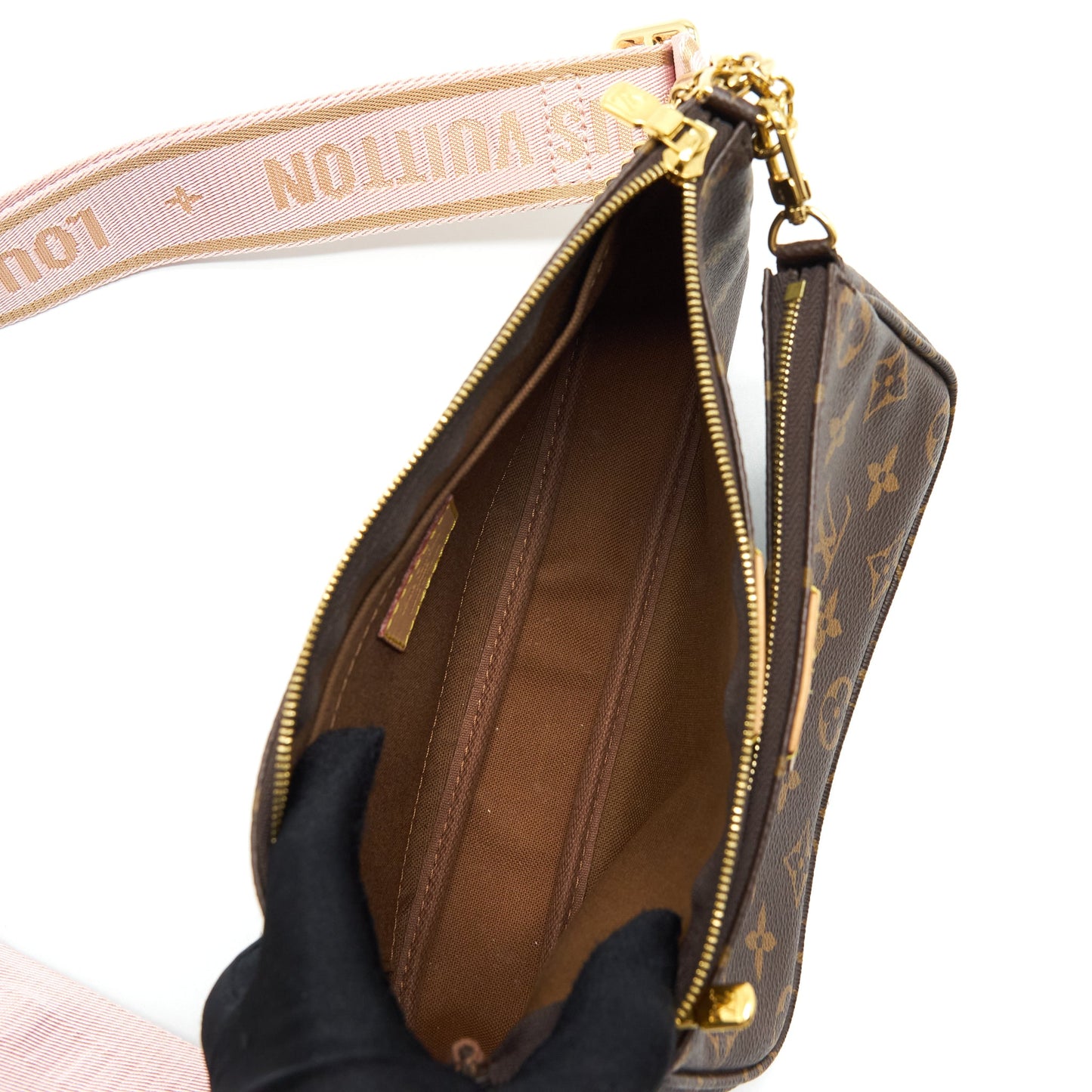 Louis Vuitton Multi Pochette Accessories Rose Clair Monogram Canvas GHW