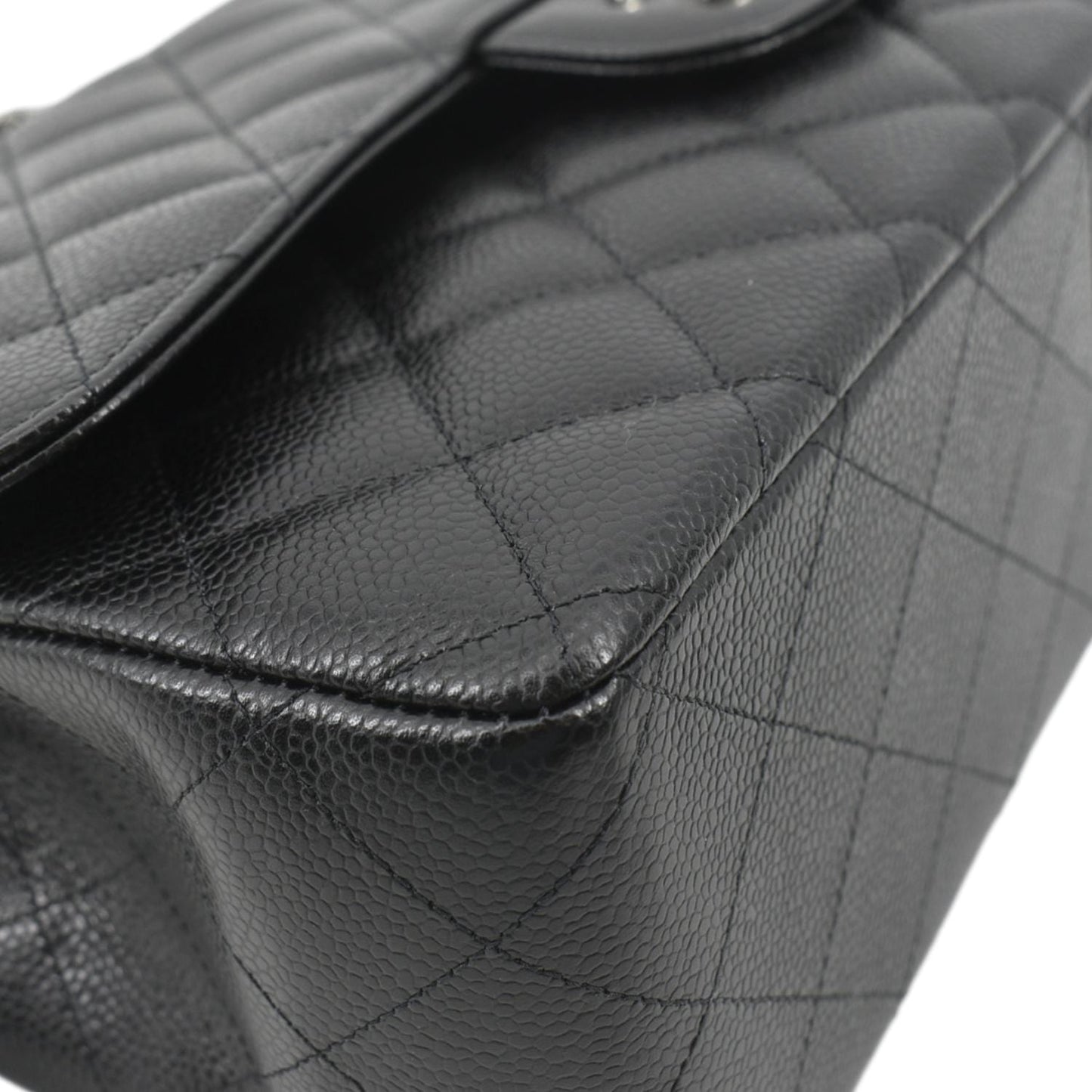 CHANEL Classic Medium Double Flap Quilted Leather Shoulder Bag Black