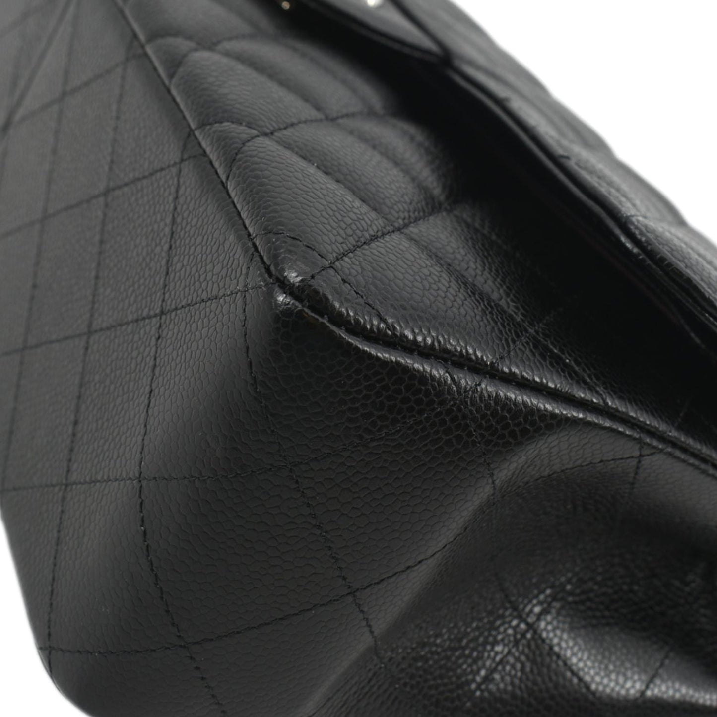 CHANEL Classic Medium Double Flap Quilted Leather Shoulder Bag Black