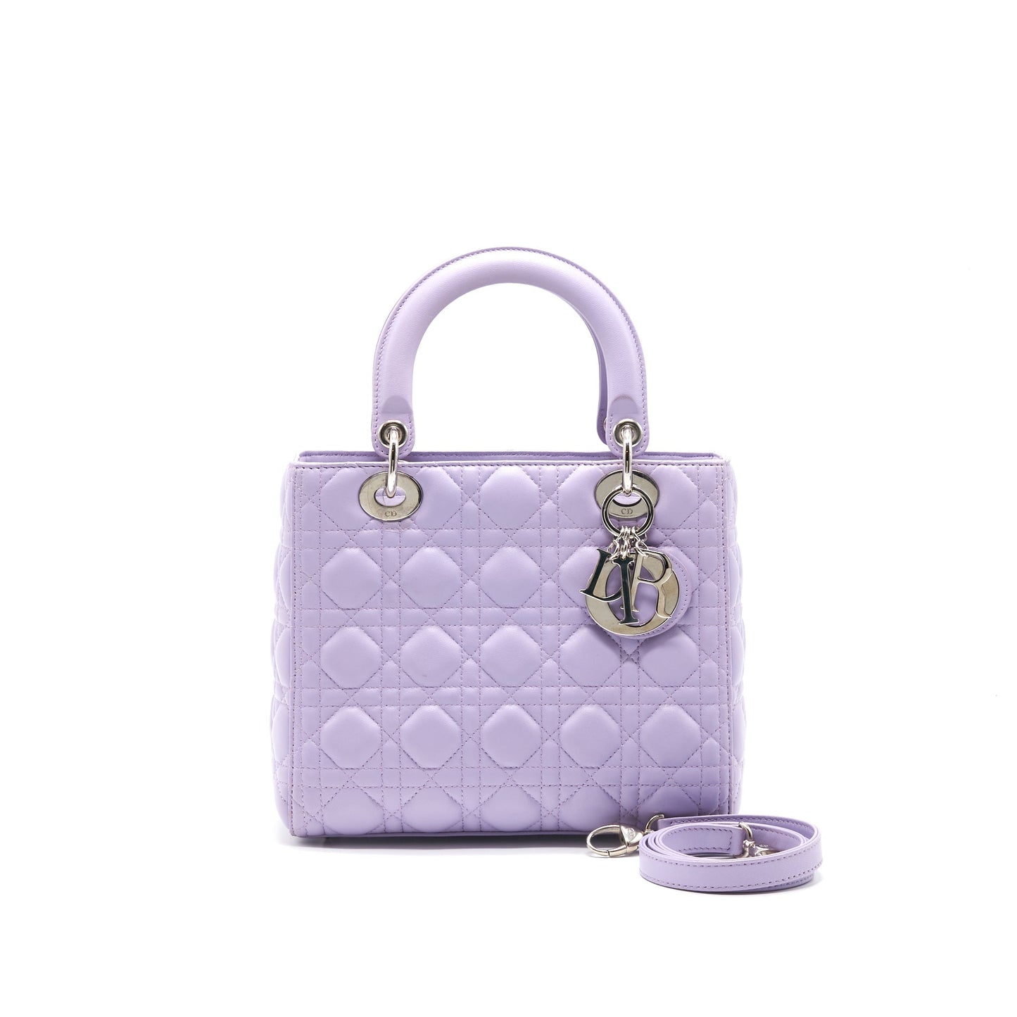 CHRISTIAN Luxury Dior LADY Luxury Dior MEDIUM BAG LAVENDER PURPLE