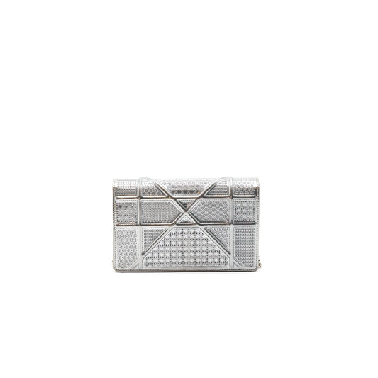 Luxury Dior Luxury Diorama Wallet On Chain Silver