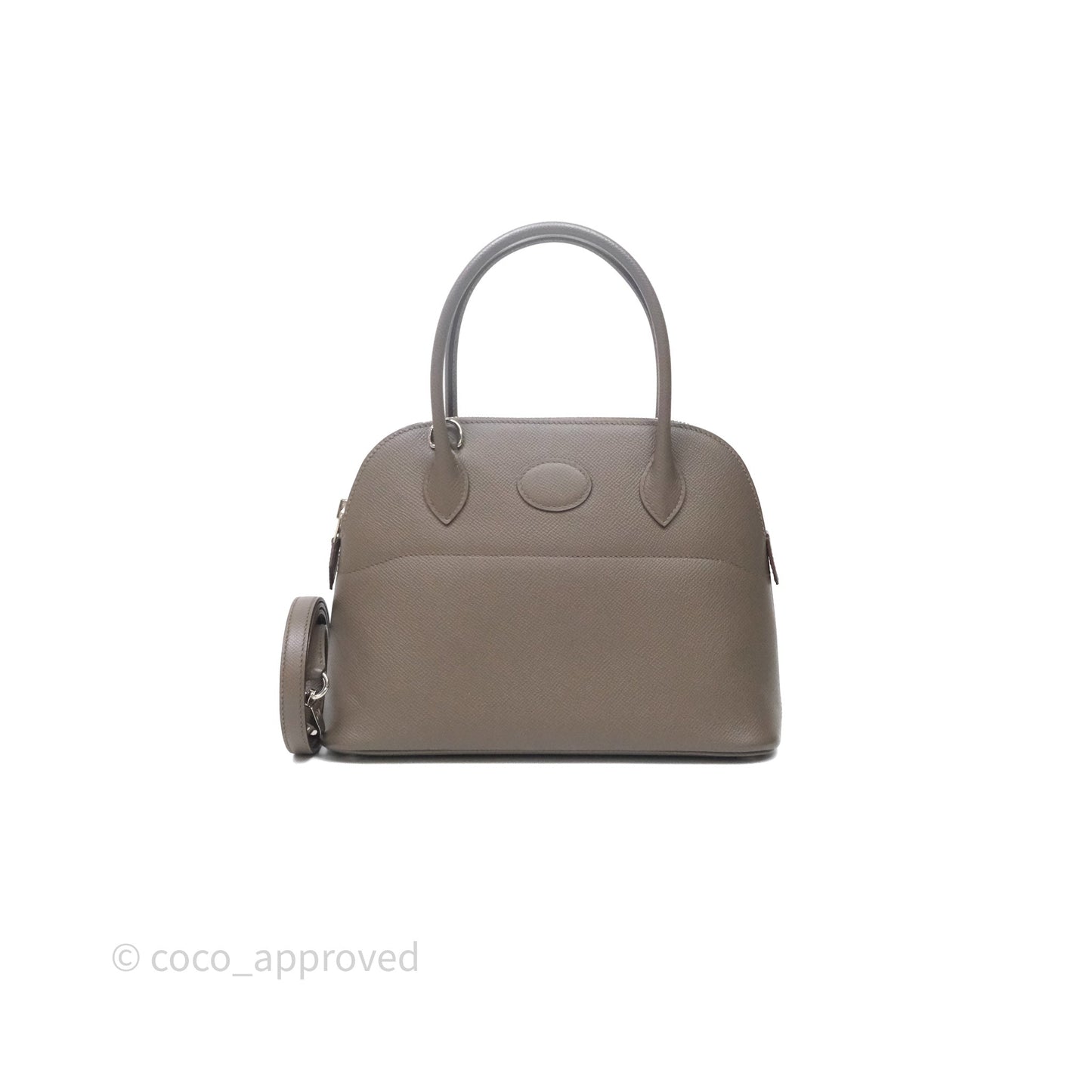 Hermès Bolide 27 Gris Etain 8F Epsom Palladium Hardware