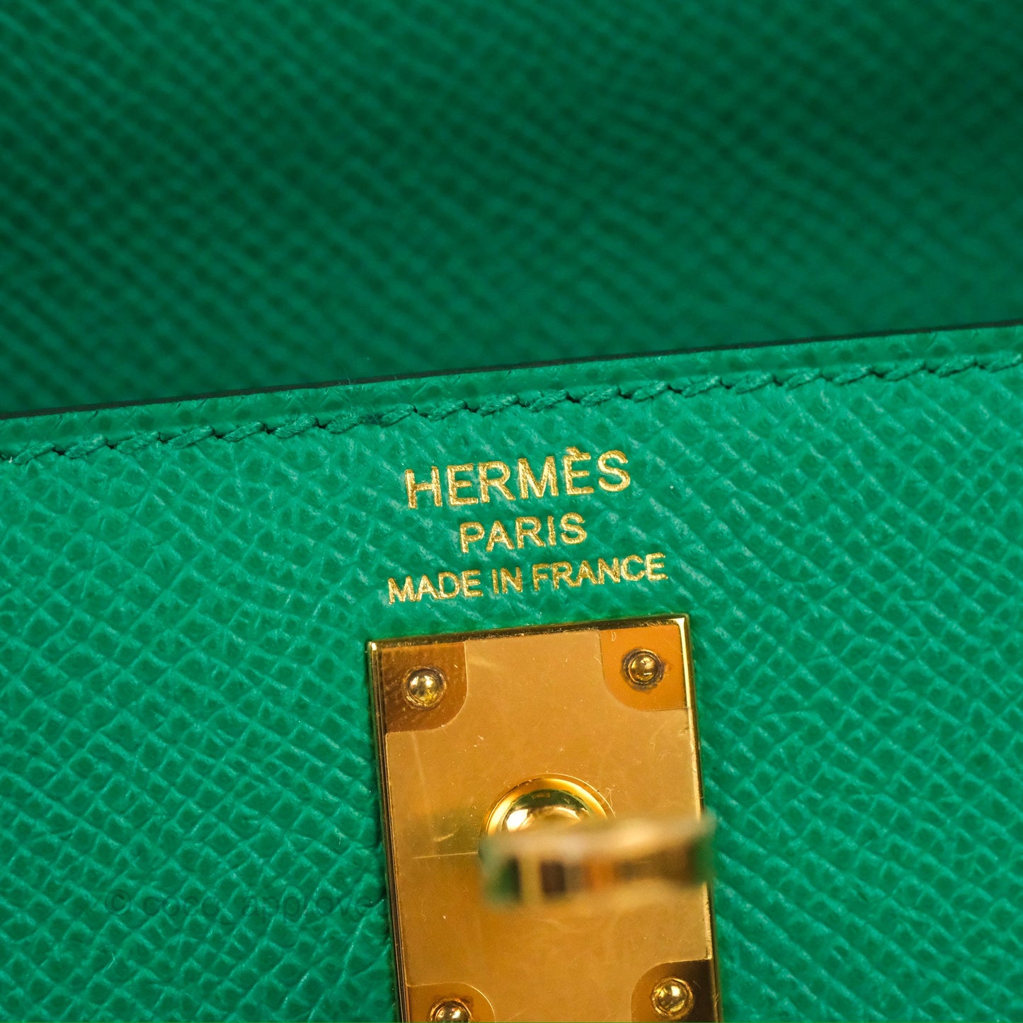 Hermès Sellier Kelly 25 Vert Jade Epsom Gold Hardware