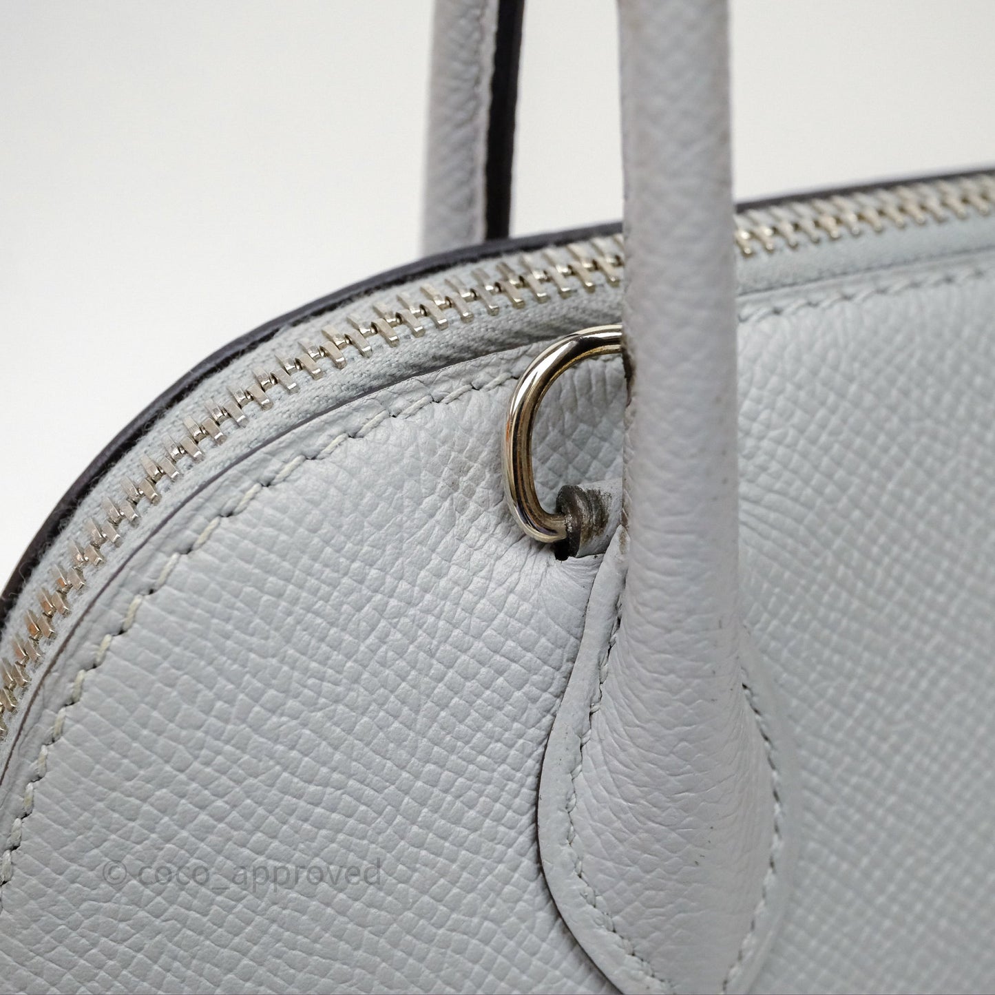 Hermès Bolide 27 Bleu Glacier 8U Epsom Palladium Hardware