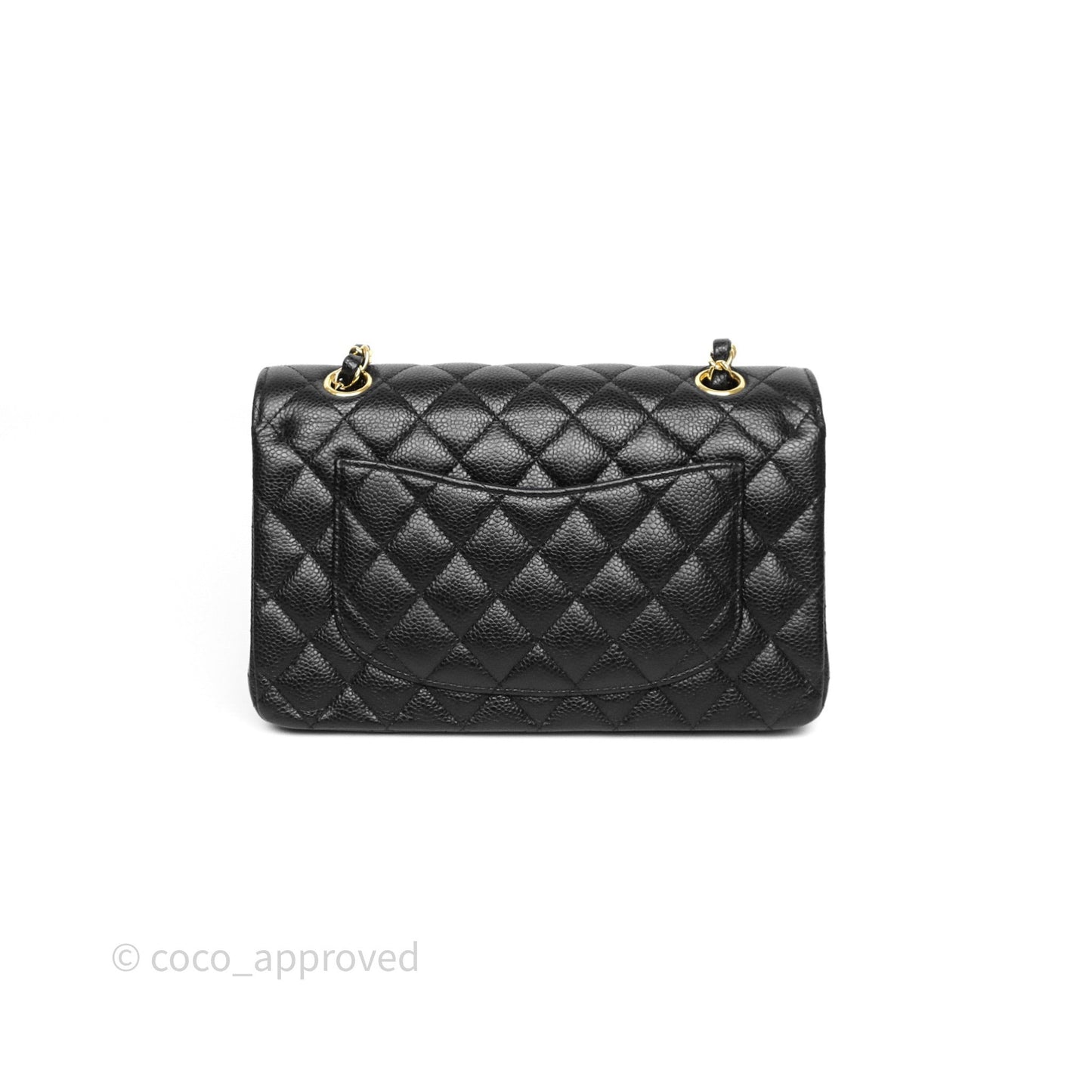 Chanel Small Classic Flap Quilted Black Caviar Gold Hardware