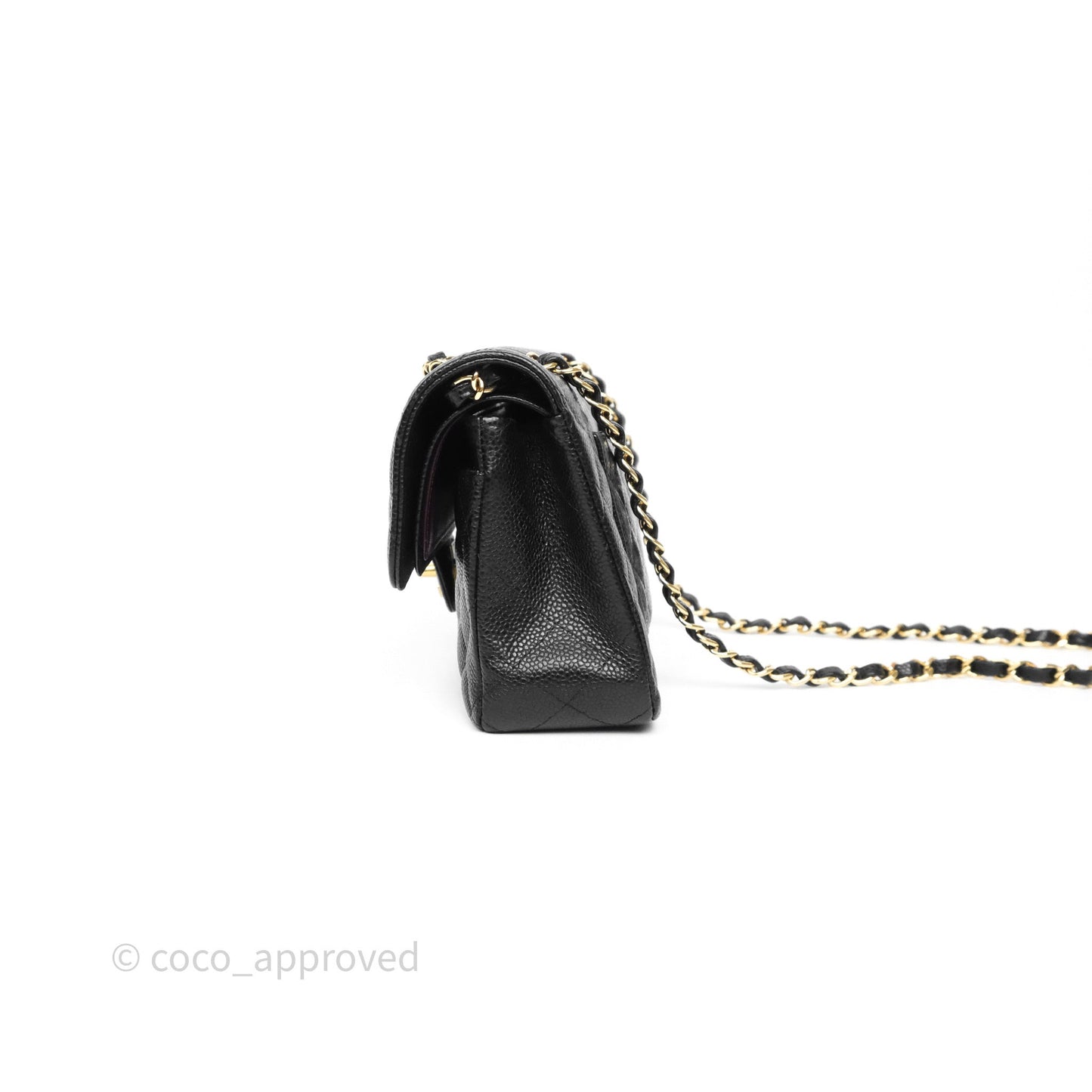 Chanel Small Classic Flap Quilted Black Caviar Gold Hardware