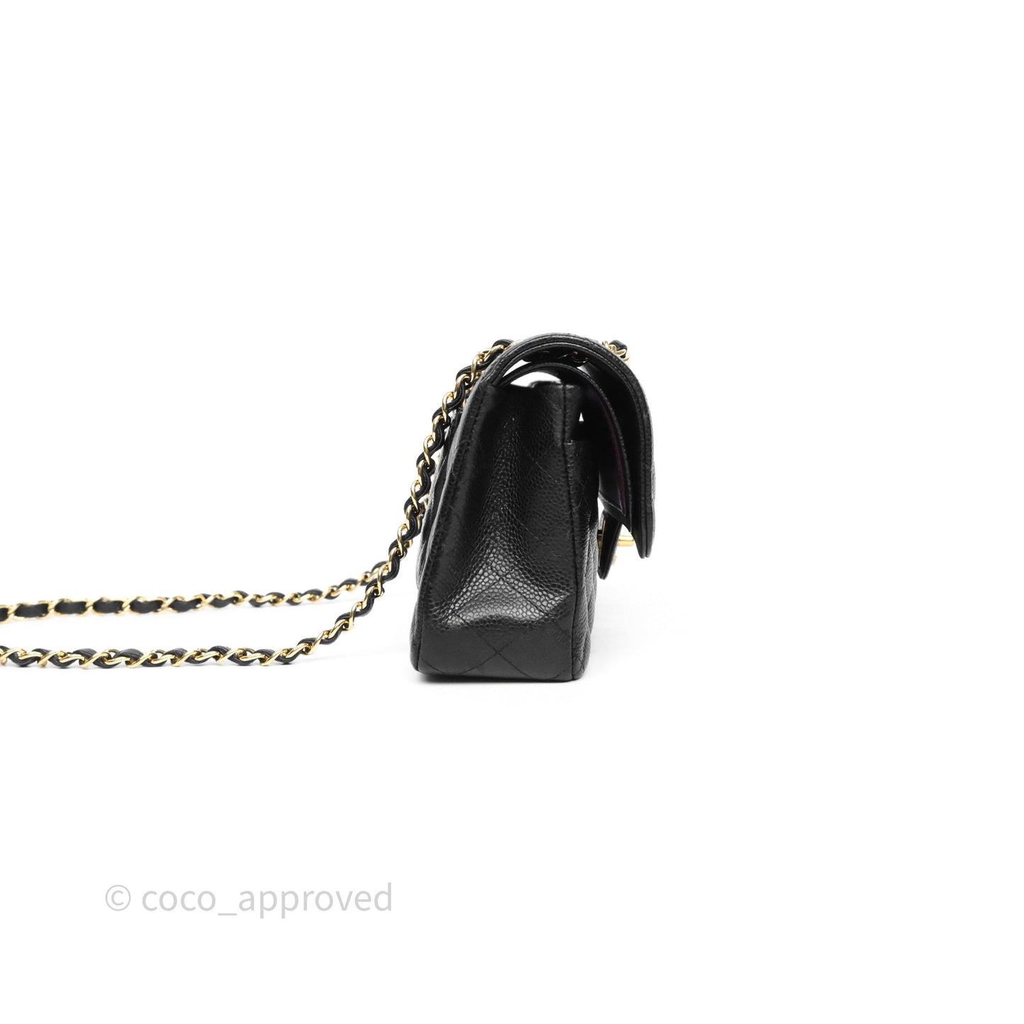 Chanel Small Classic Flap Quilted Black Caviar Gold Hardware