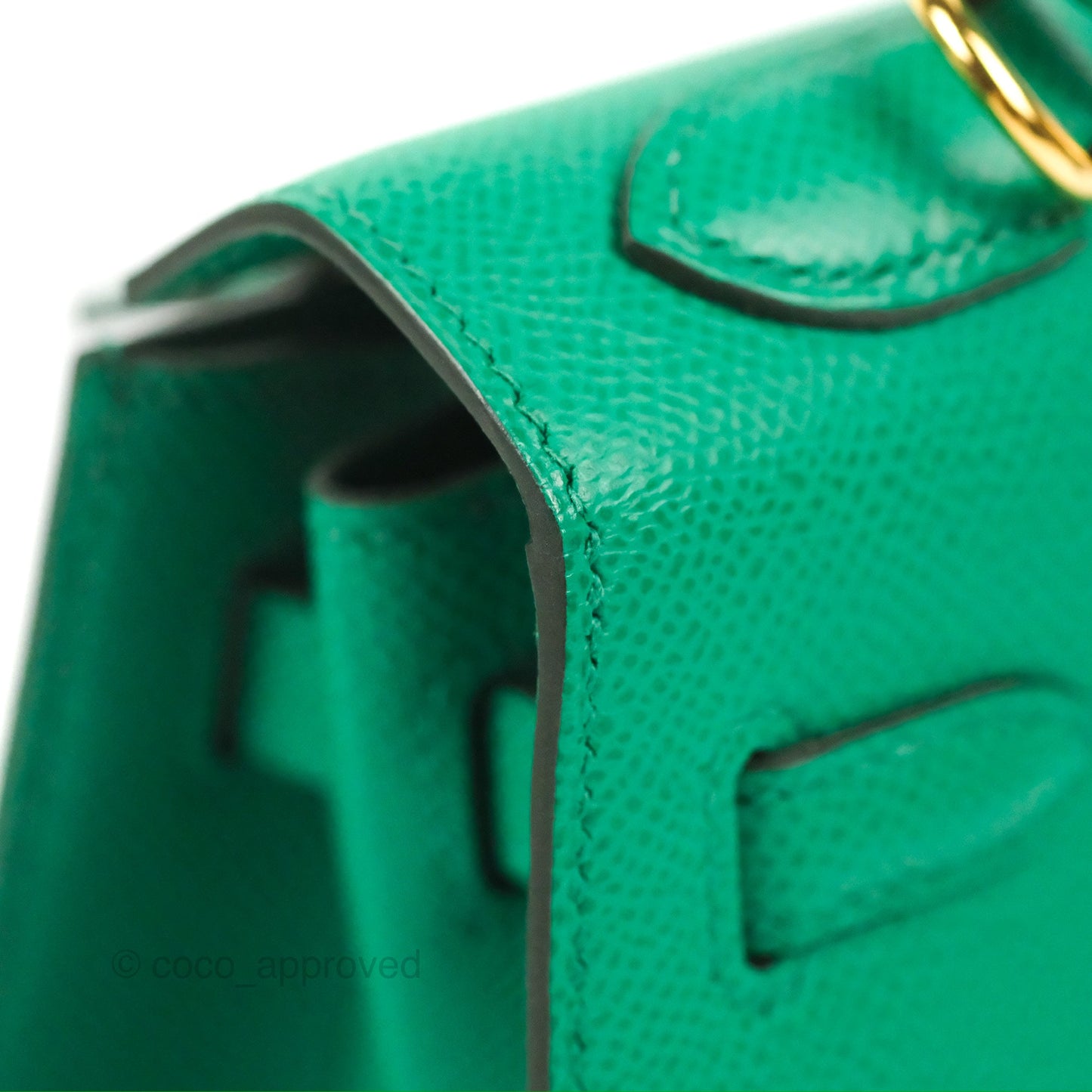 Hermès Sellier Kelly 25 Vert Jade Epsom Gold Hardware