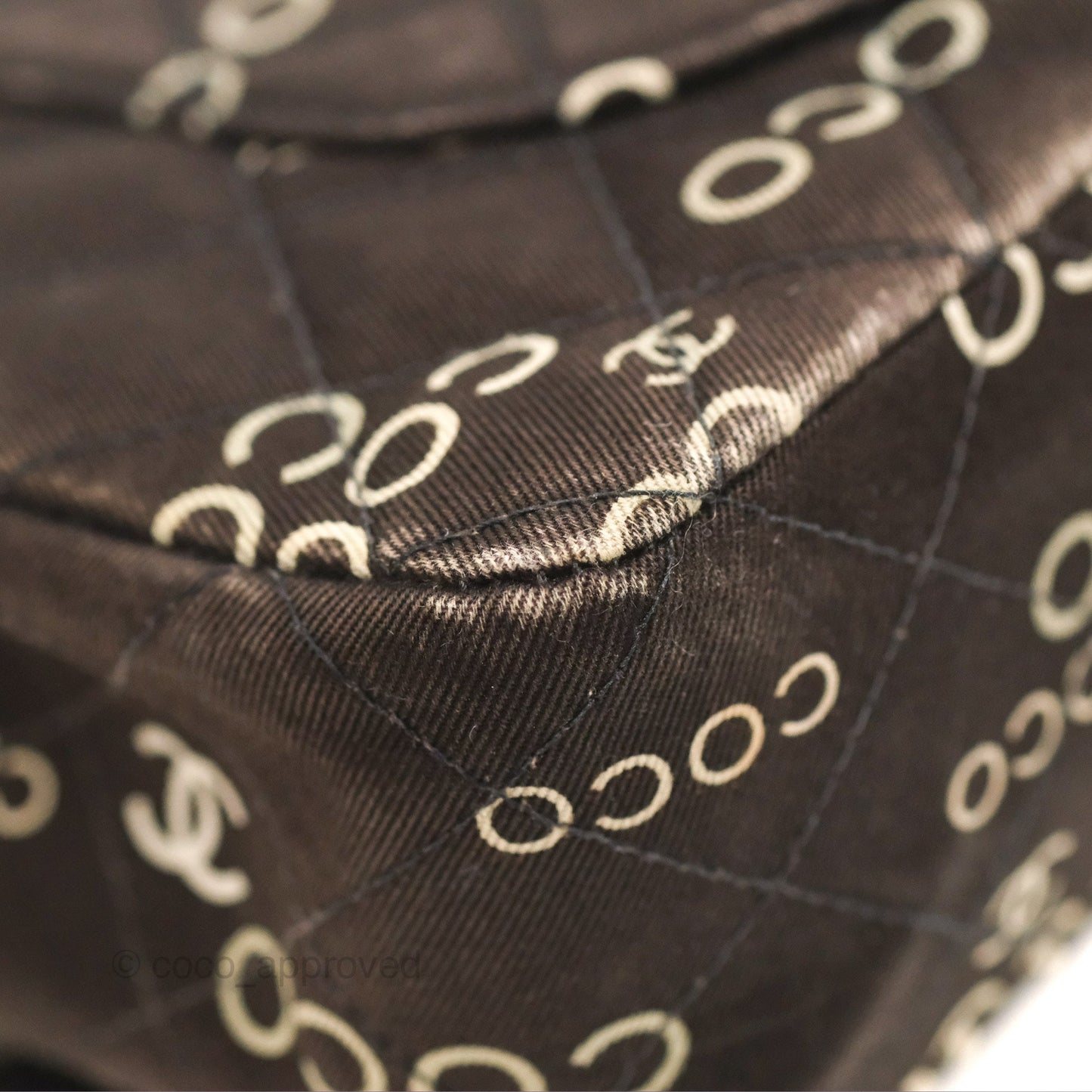 Chanel Vintage Brown Quilted Fabric Coco Medium Double Flap Bag 24K Gold Hardware