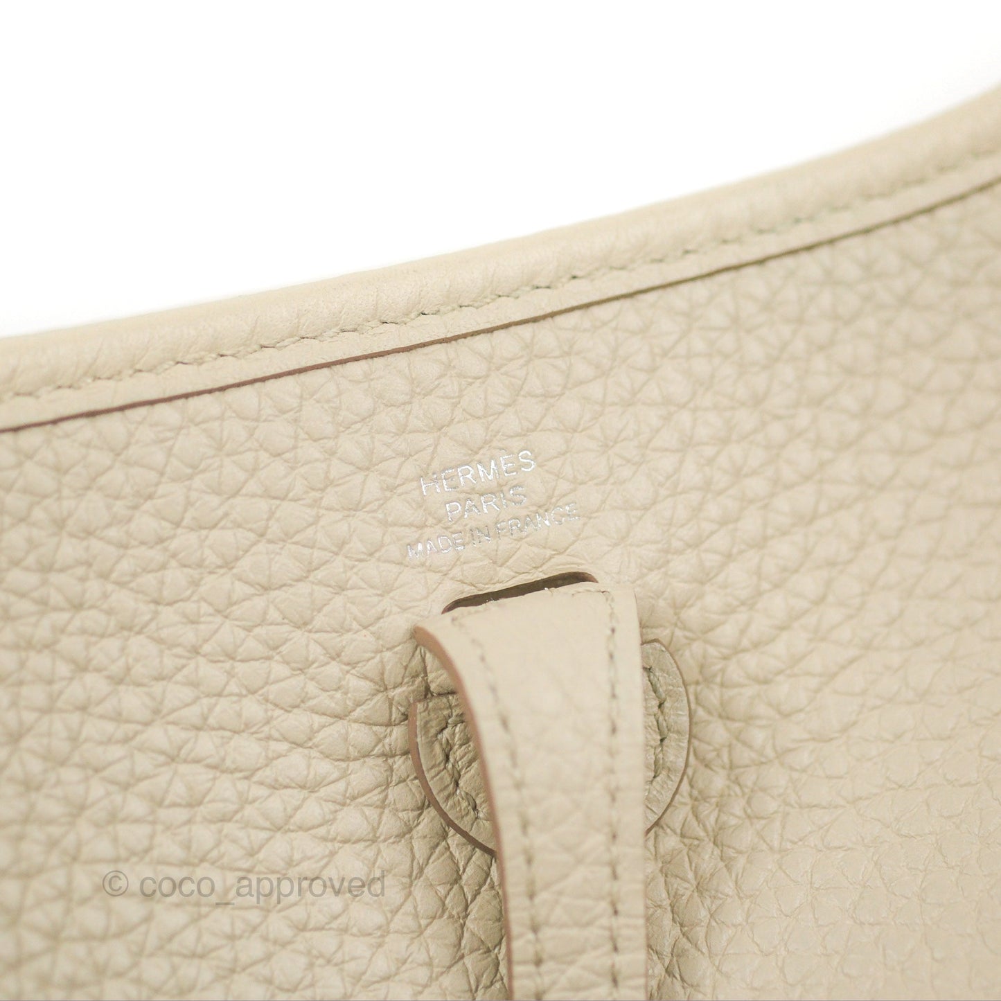 Hermès Mini Evelyne Beton Clemence Palladium Hardware