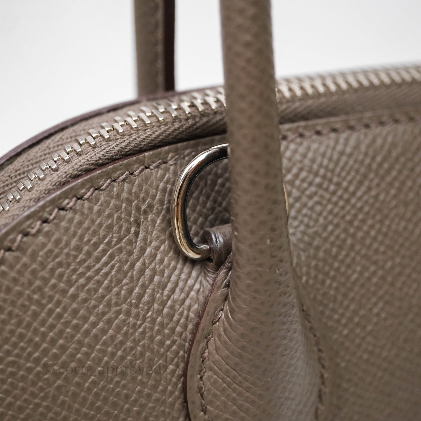 Hermès Bolide 27 Gris Etain 8F Epsom Palladium Hardware