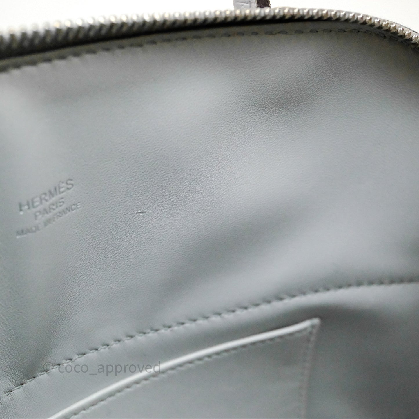 Hermès Bolide 27 Bleu Glacier 8U Epsom Palladium Hardware