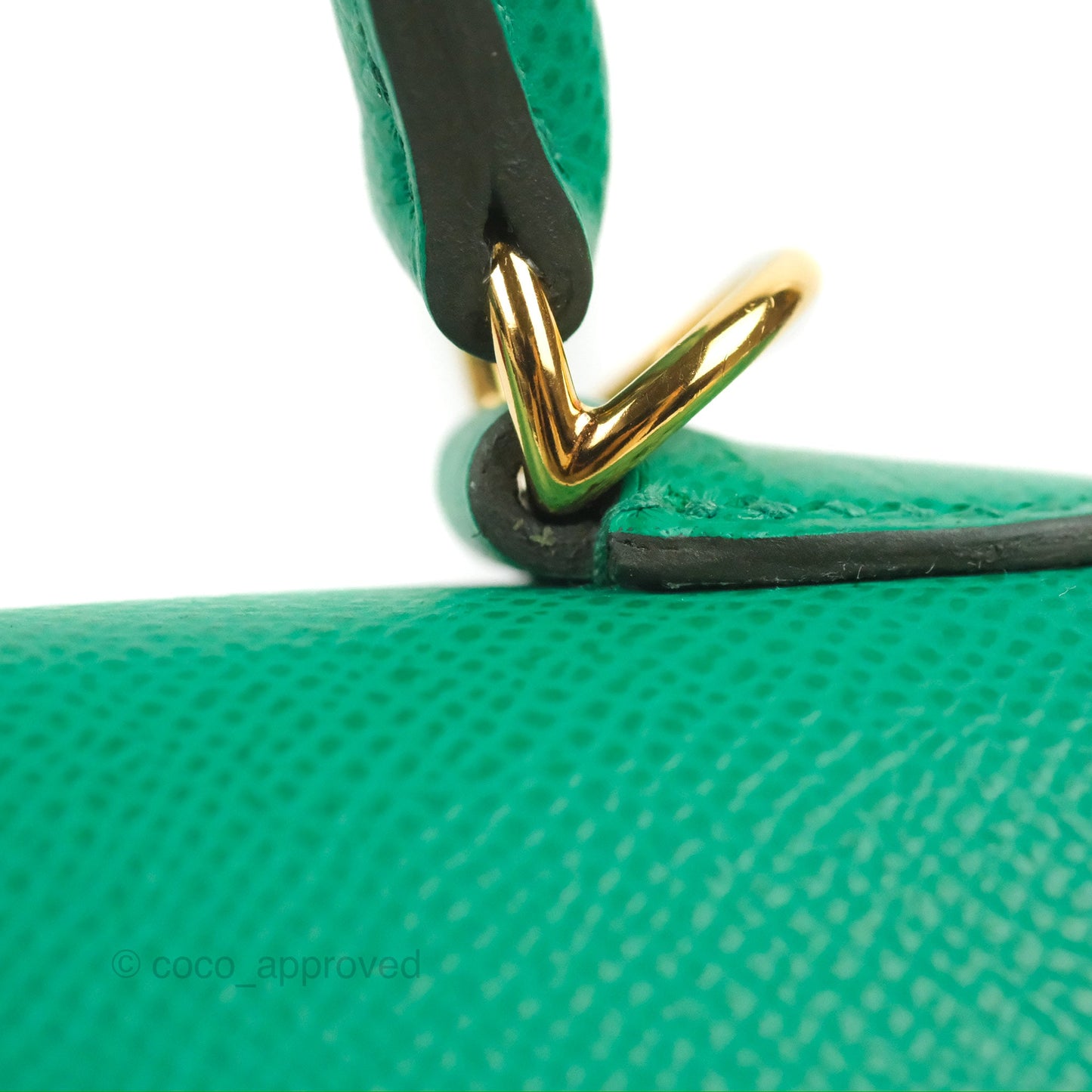 Hermès Sellier Kelly 25 Vert Jade Epsom Gold Hardware