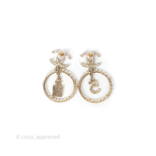 Chanel CC Crystal Pearl Ring No 5 Drop Earrings 21V