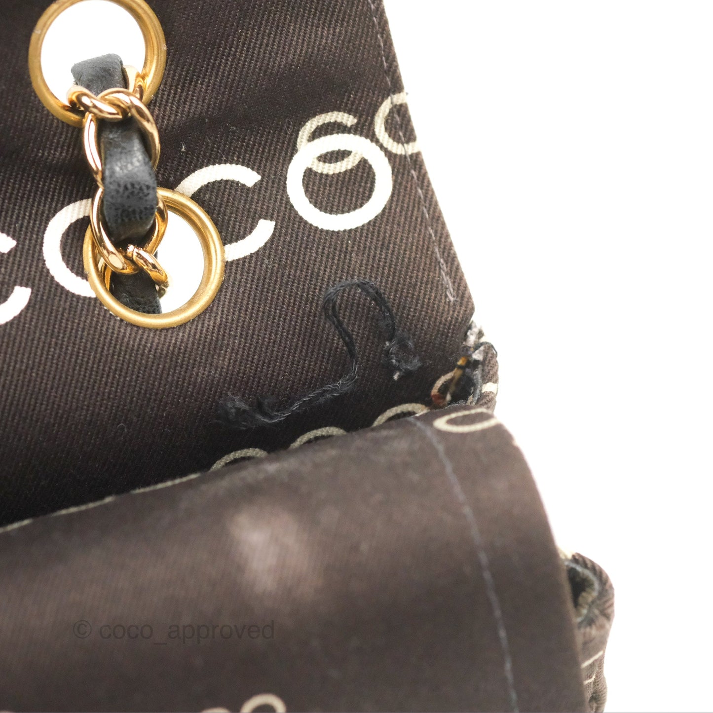 Chanel Vintage Brown Quilted Fabric Coco Medium Double Flap Bag 24K Gold Hardware