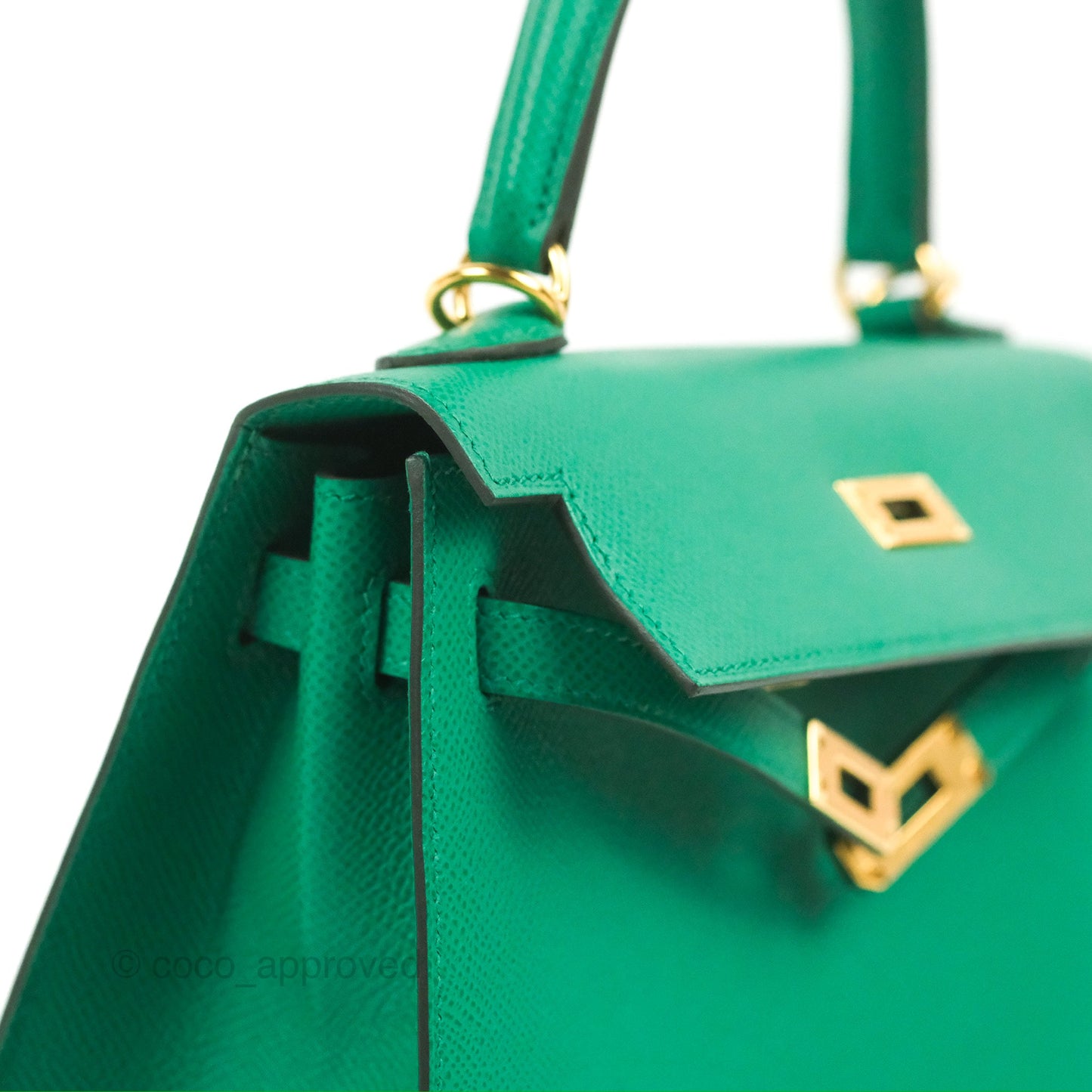 Hermès Sellier Kelly 25 Vert Jade Epsom Gold Hardware