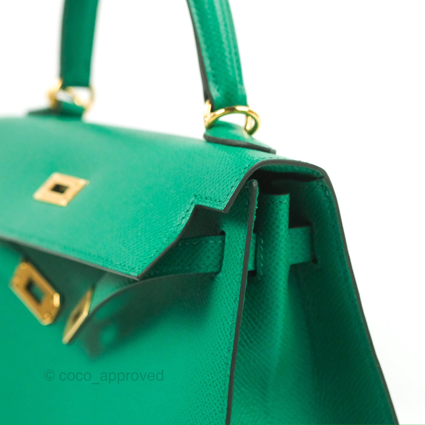 Hermès Sellier Kelly 25 Vert Jade Epsom Gold Hardware