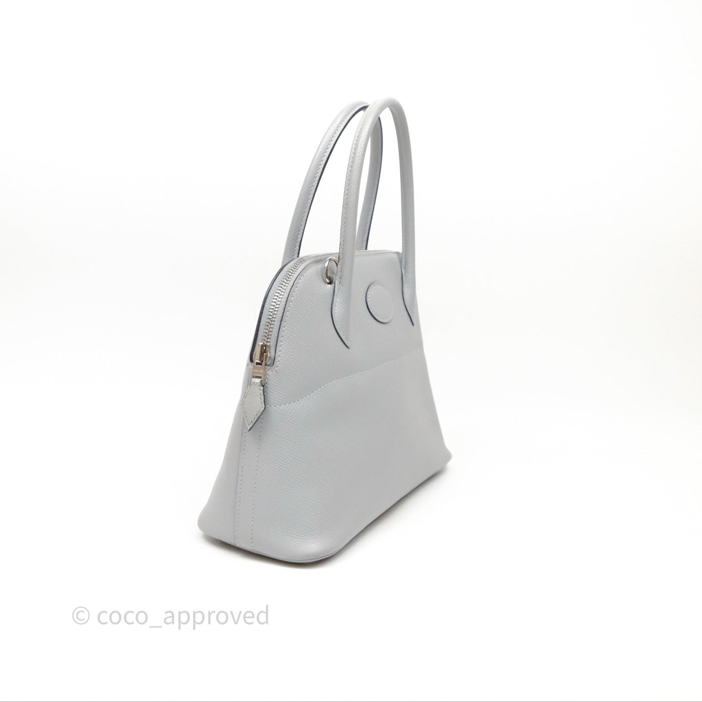 Hermès Bolide 27 Bleu Glacier 8U Epsom Palladium Hardware
