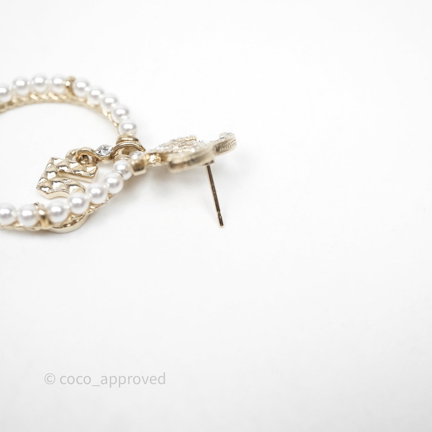 Chanel CC Crystal Pearl Ring No 5 Drop Earrings 21V