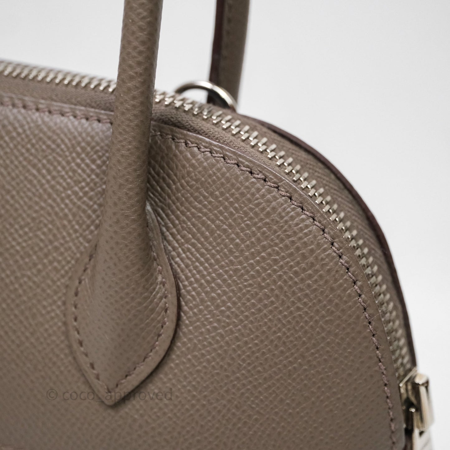 Hermès Bolide 27 Gris Etain 8F Epsom Palladium Hardware