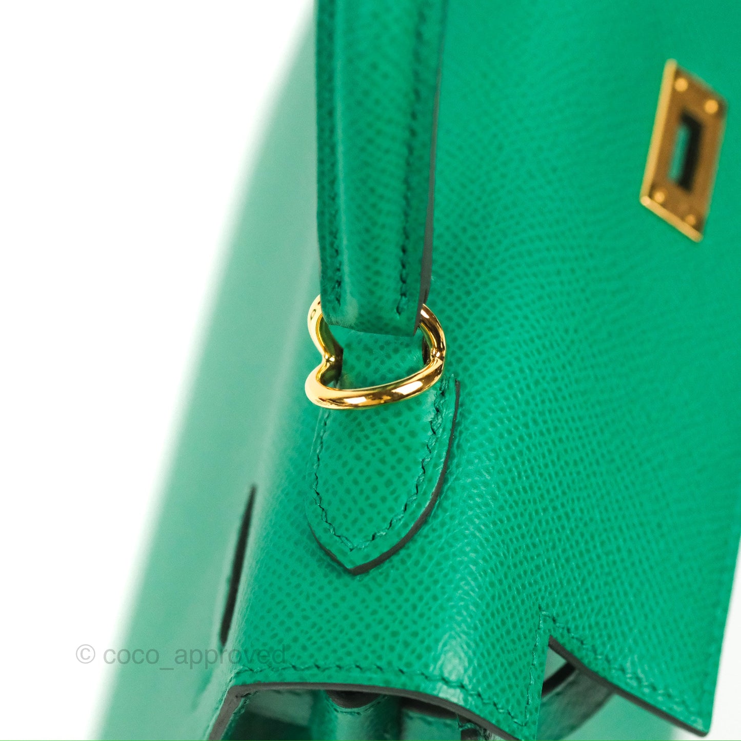 Hermès Sellier Kelly 25 Vert Jade Epsom Gold Hardware