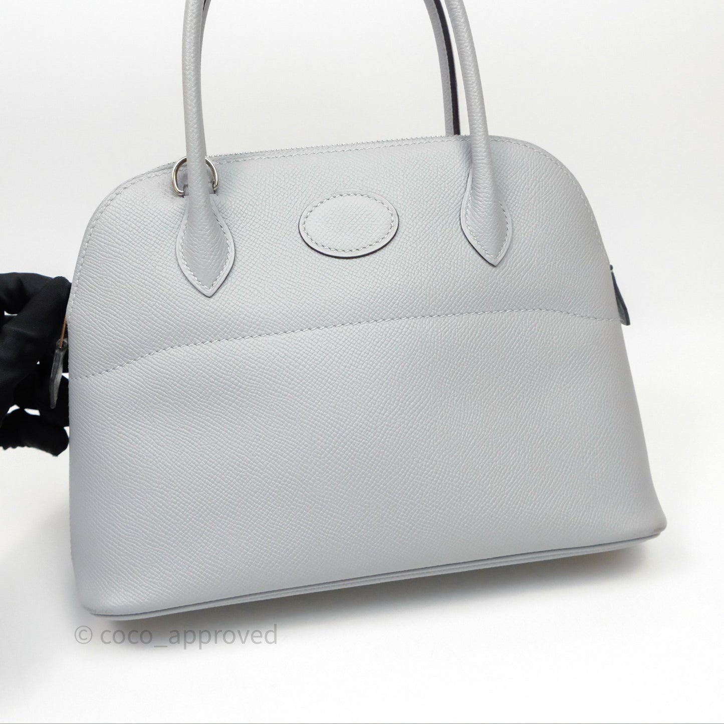 Hermès Bolide 27 Bleu Glacier 8U Epsom Palladium Hardware