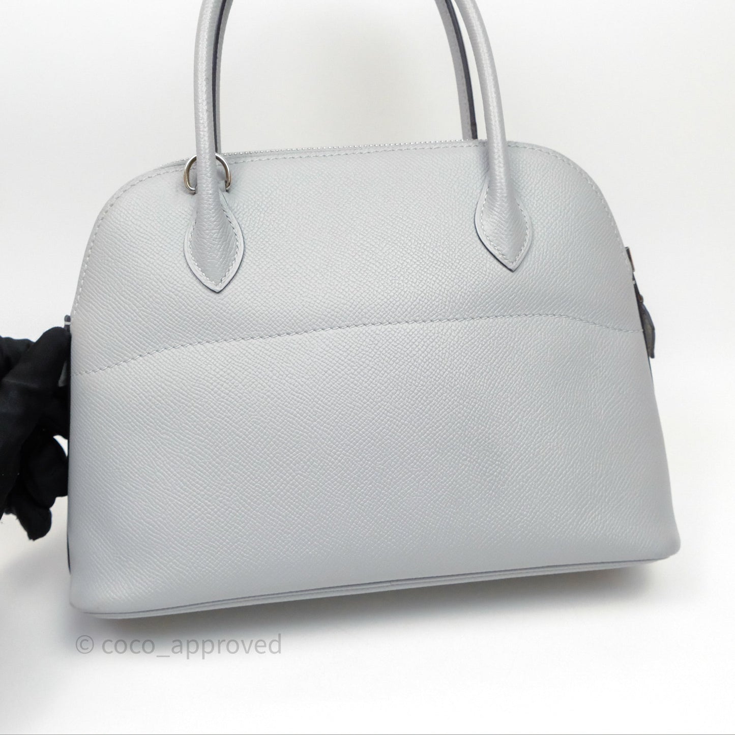 Hermès Bolide 27 Bleu Glacier 8U Epsom Palladium Hardware