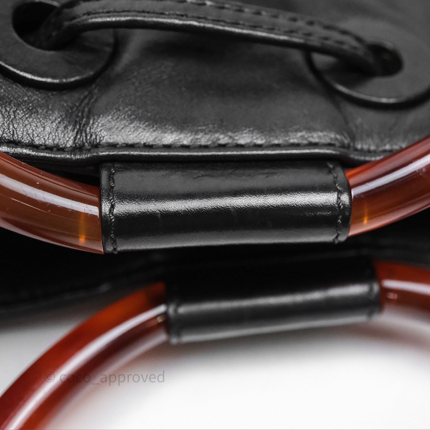 Chanel Vintage Top Handle Ring Bag Black Lambskin