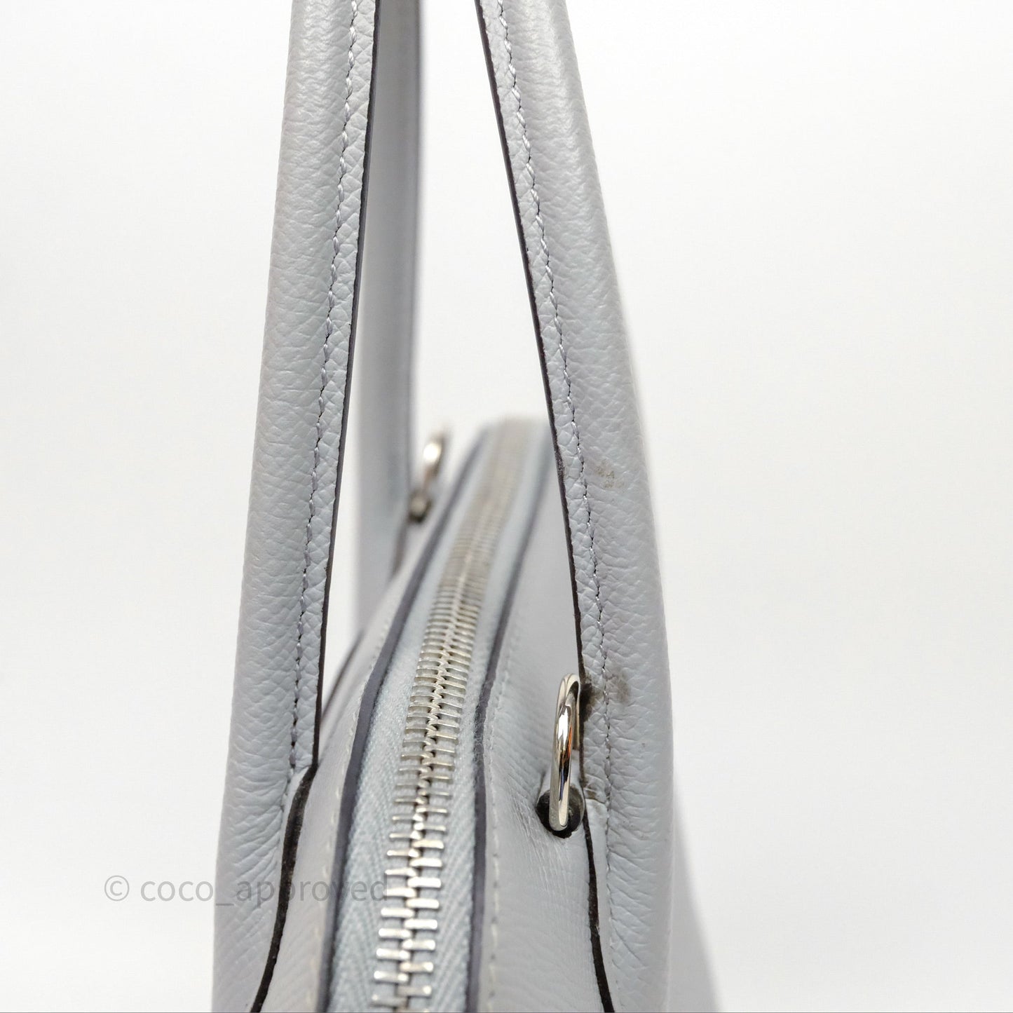 Hermès Bolide 27 Bleu Glacier 8U Epsom Palladium Hardware
