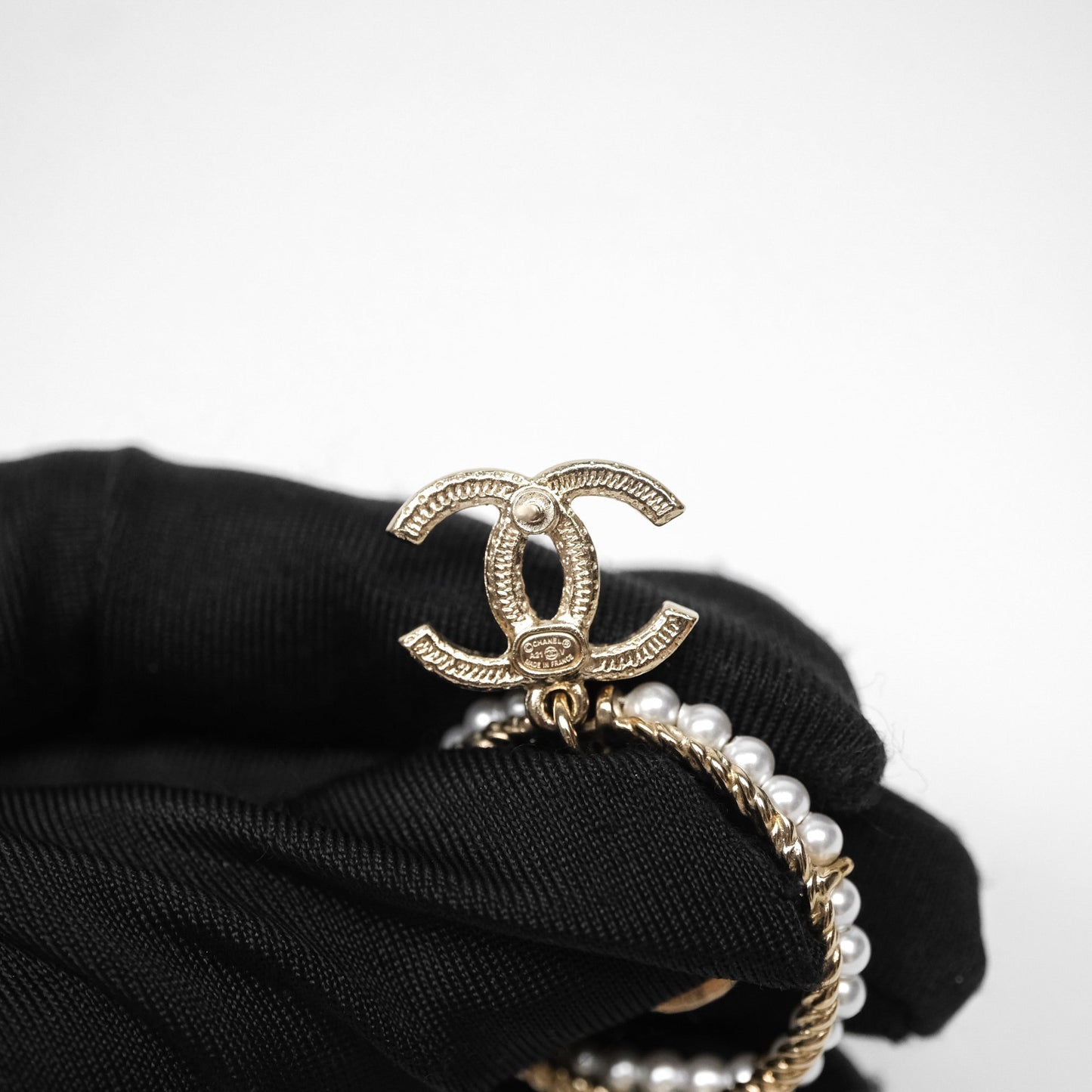 Chanel CC Crystal Pearl Ring No 5 Drop Earrings 21V