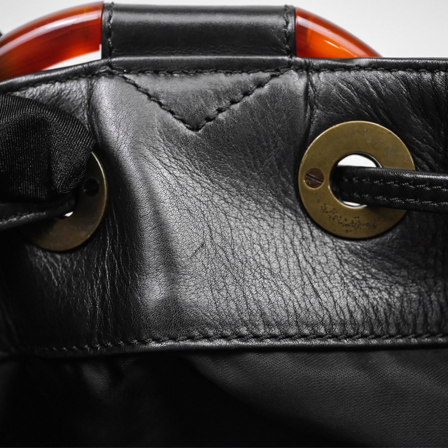 Chanel Vintage Top Handle Ring Bag Black Lambskin