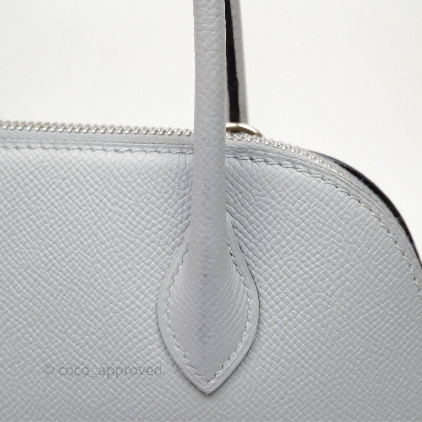 Hermès Bolide 27 Bleu Glacier 8U Epsom Palladium Hardware