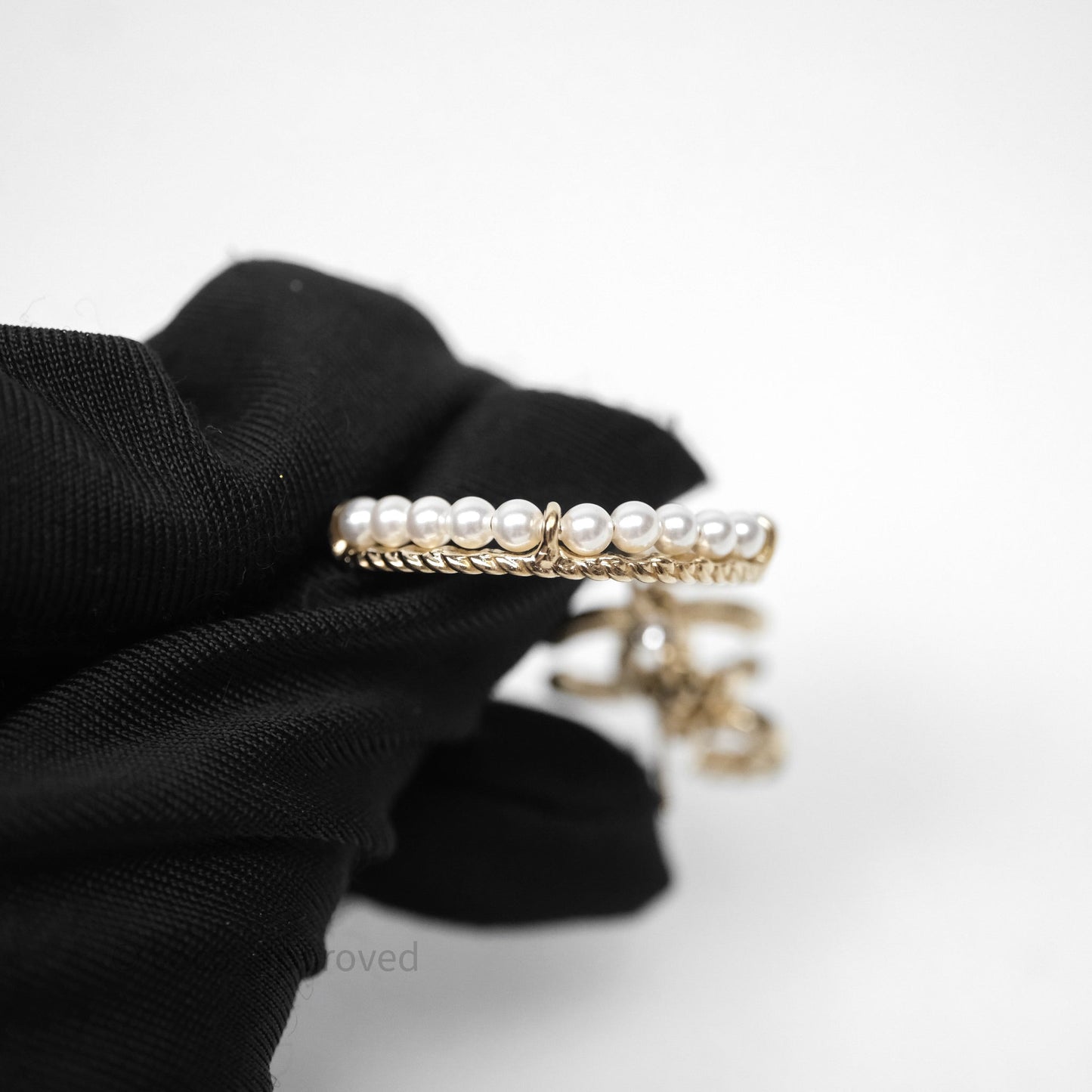Chanel CC Crystal Pearl Ring No 5 Drop Earrings 21V