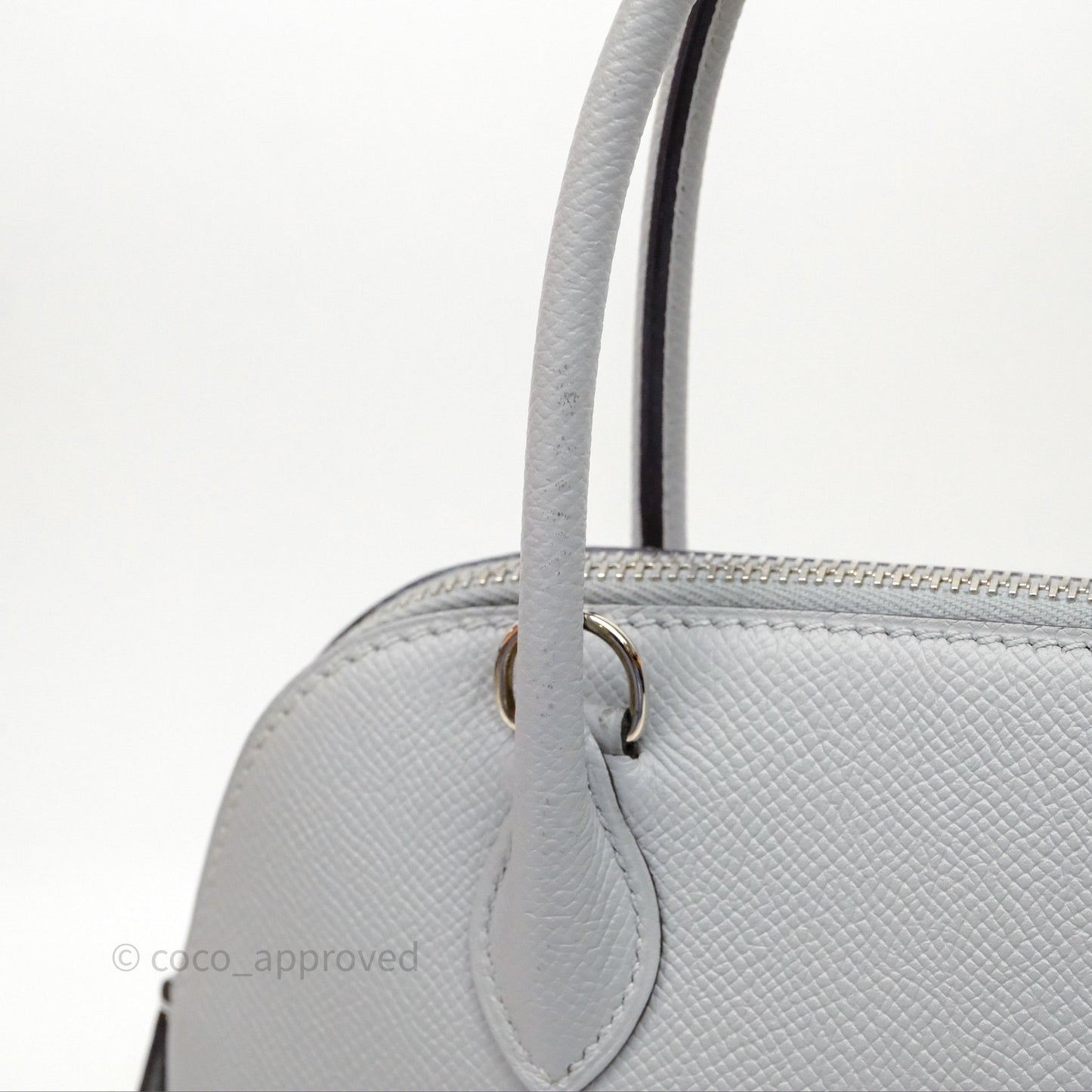 Hermès Bolide 27 Bleu Glacier 8U Epsom Palladium Hardware