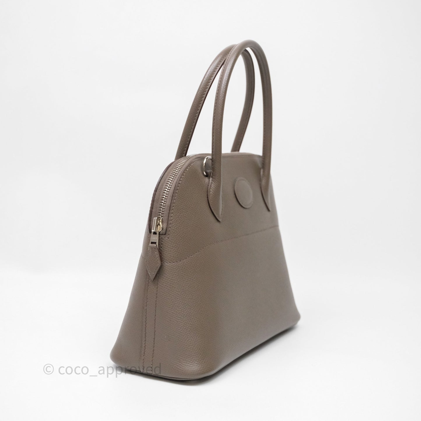 Hermès Bolide 27 Gris Etain 8F Epsom Palladium Hardware