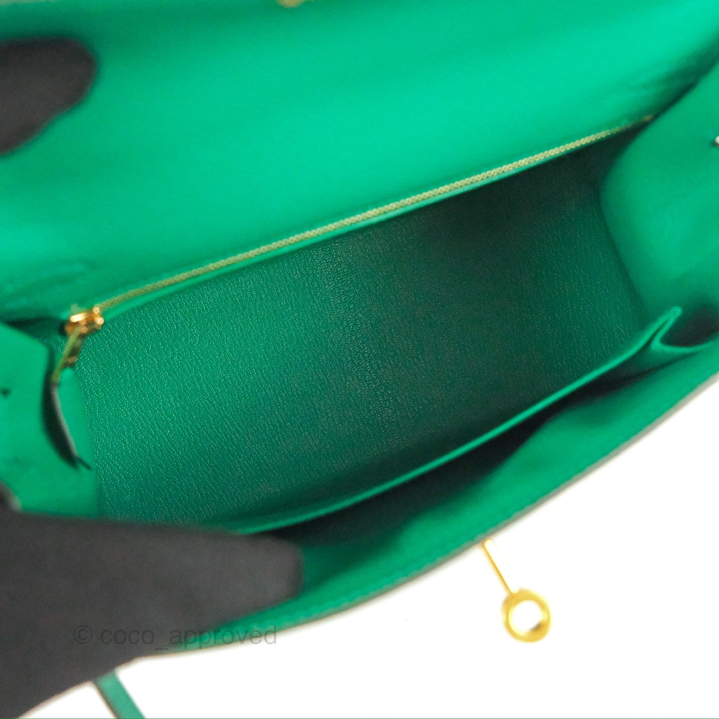 Hermès Sellier Kelly 25 Vert Jade Epsom Gold Hardware