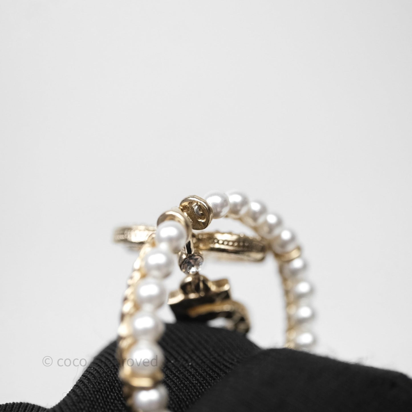 Chanel CC Crystal Pearl Ring No 5 Drop Earrings 21V