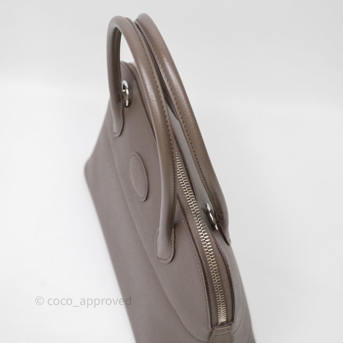Hermès Bolide 27 Gris Etain 8F Epsom Palladium Hardware