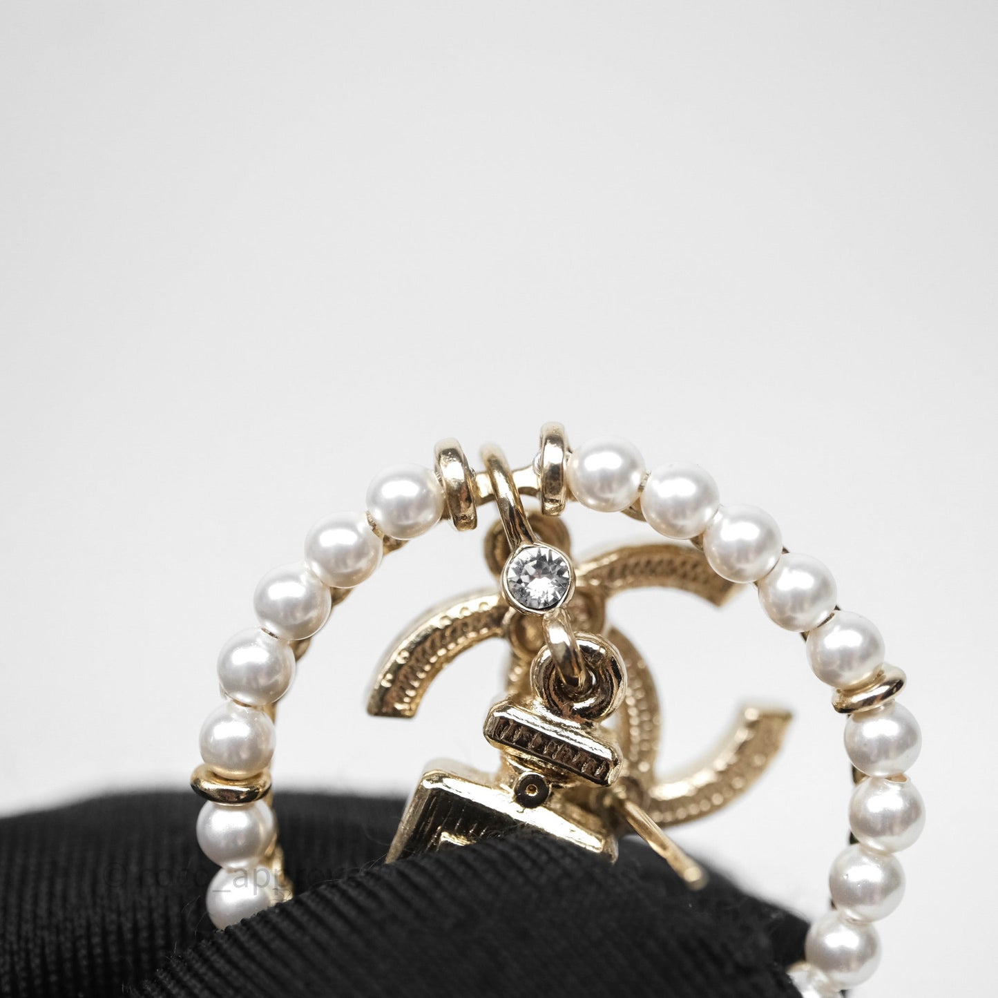 Chanel CC Crystal Pearl Ring No 5 Drop Earrings 21V