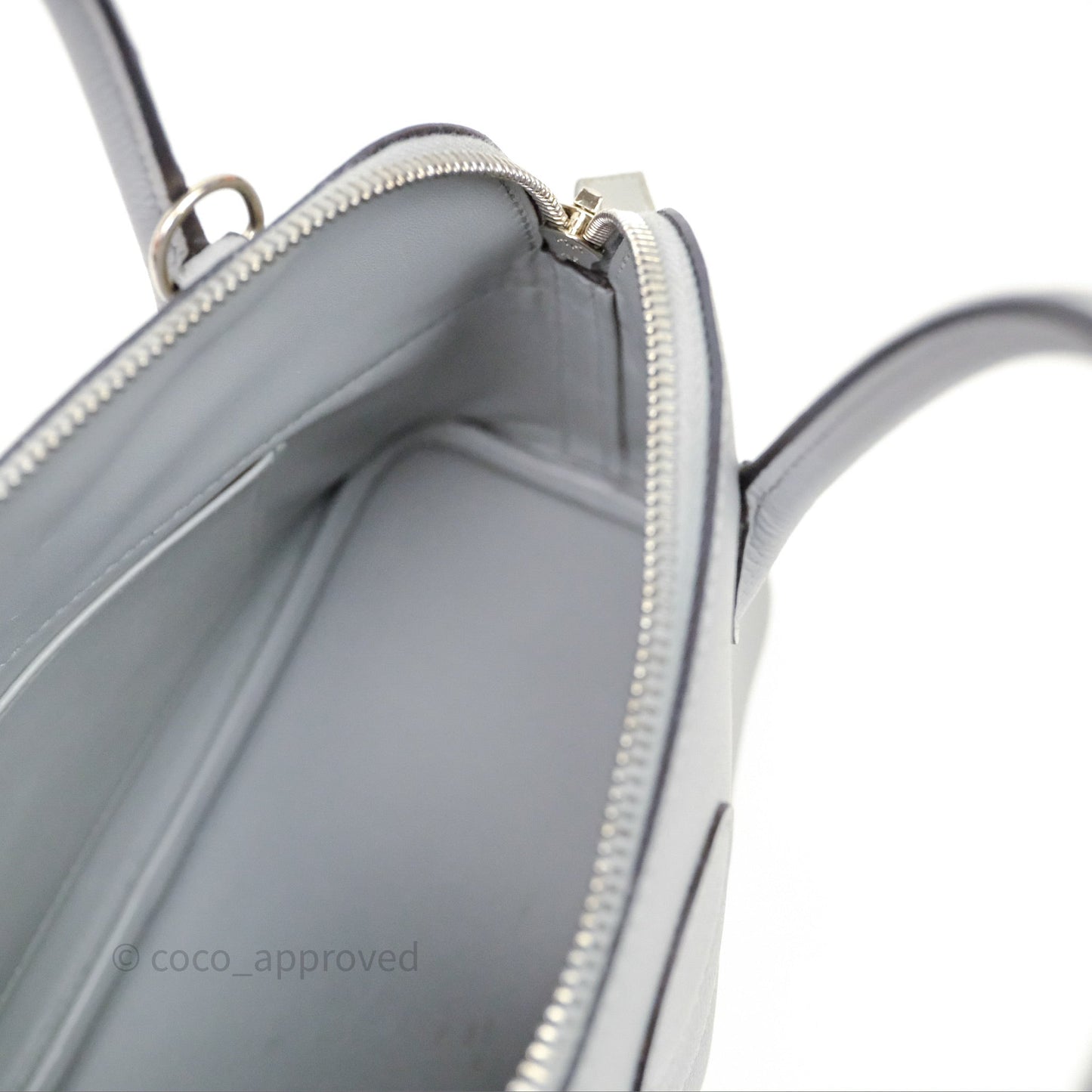Hermès Bolide 27 Bleu Glacier 8U Epsom Palladium Hardware