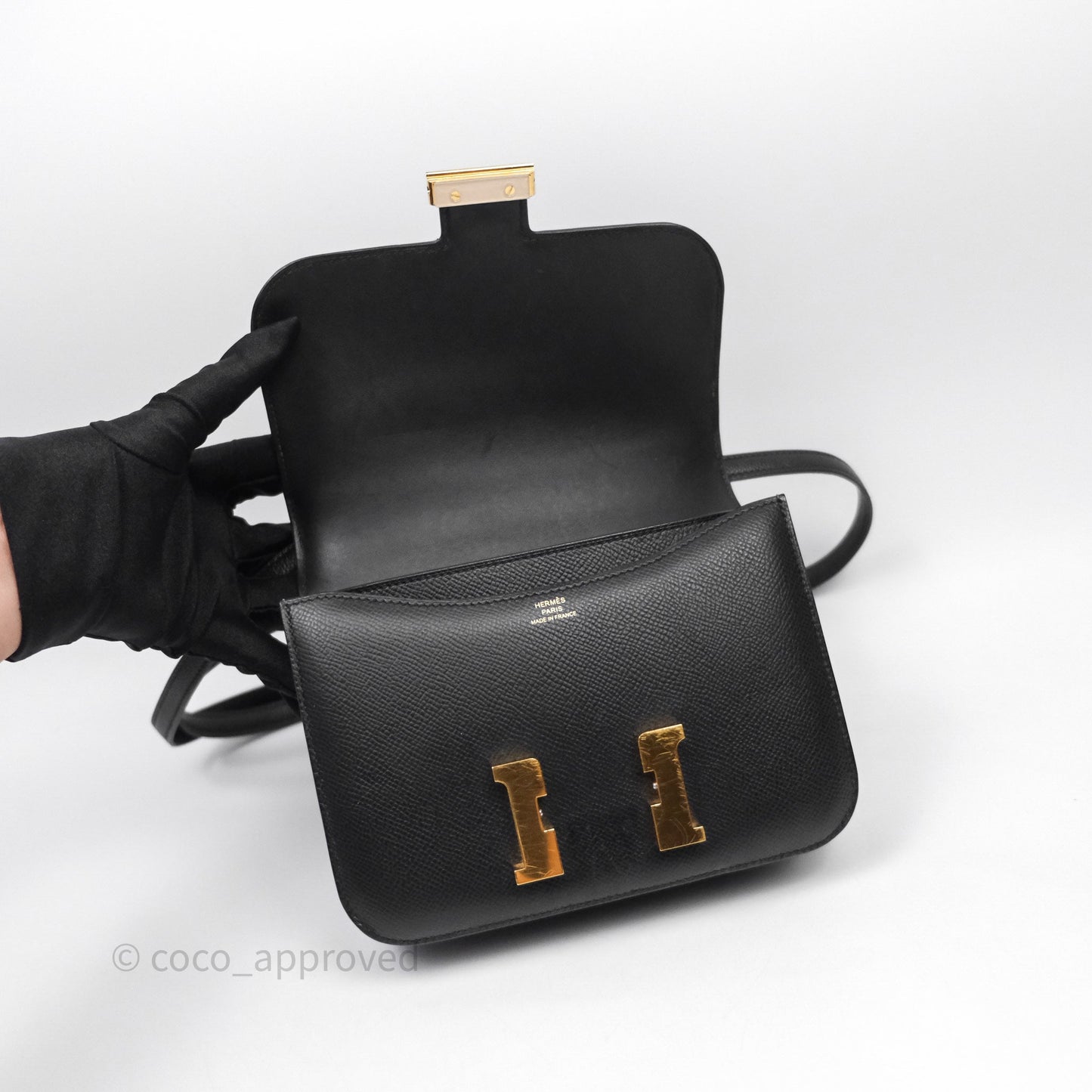 Hermès Constance Mini 18cm Black Epsom Gold Hardware