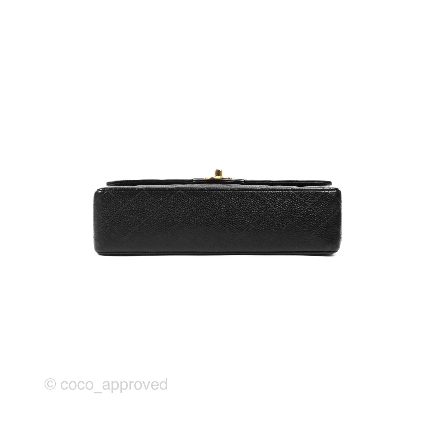 Chanel Vintage Classic M/L Medium Double Flap Black Caviar 24K Gold Hardware