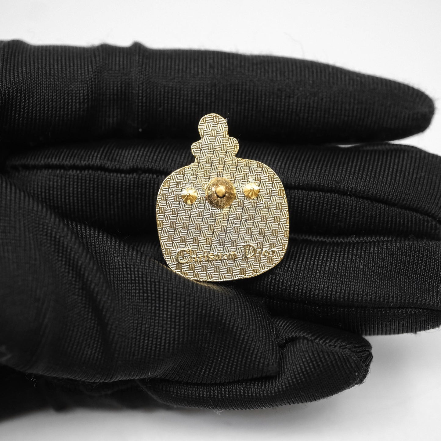 Christian Dior Perfumes Bottles Brooch Set Gold Tone