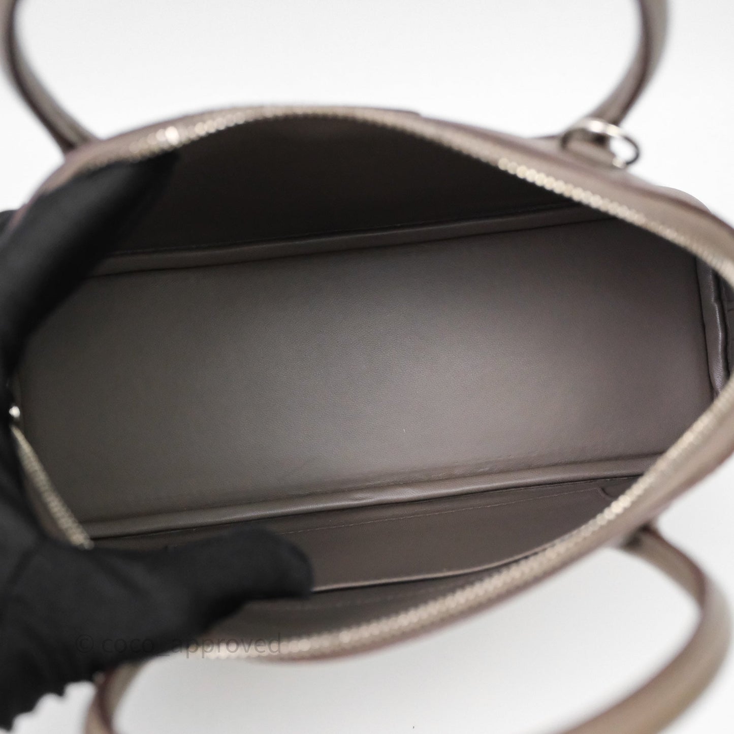Hermès Bolide 27 Gris Etain 8F Epsom Palladium Hardware