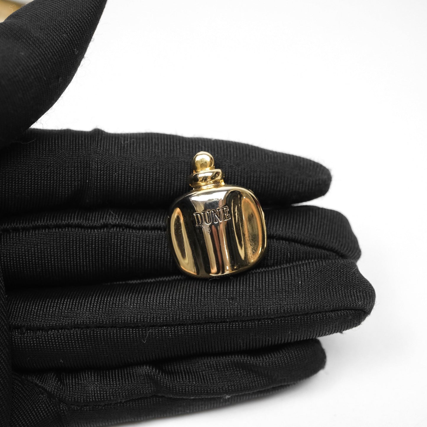 Christian Dior Perfumes Bottles Brooch Set Gold Tone