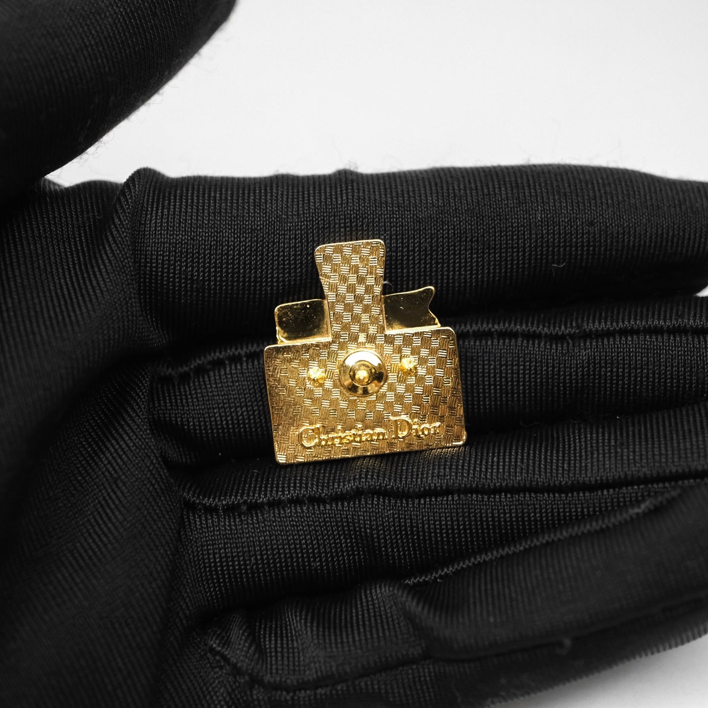 Christian Dior Perfumes Bottles Brooch Set Gold Tone