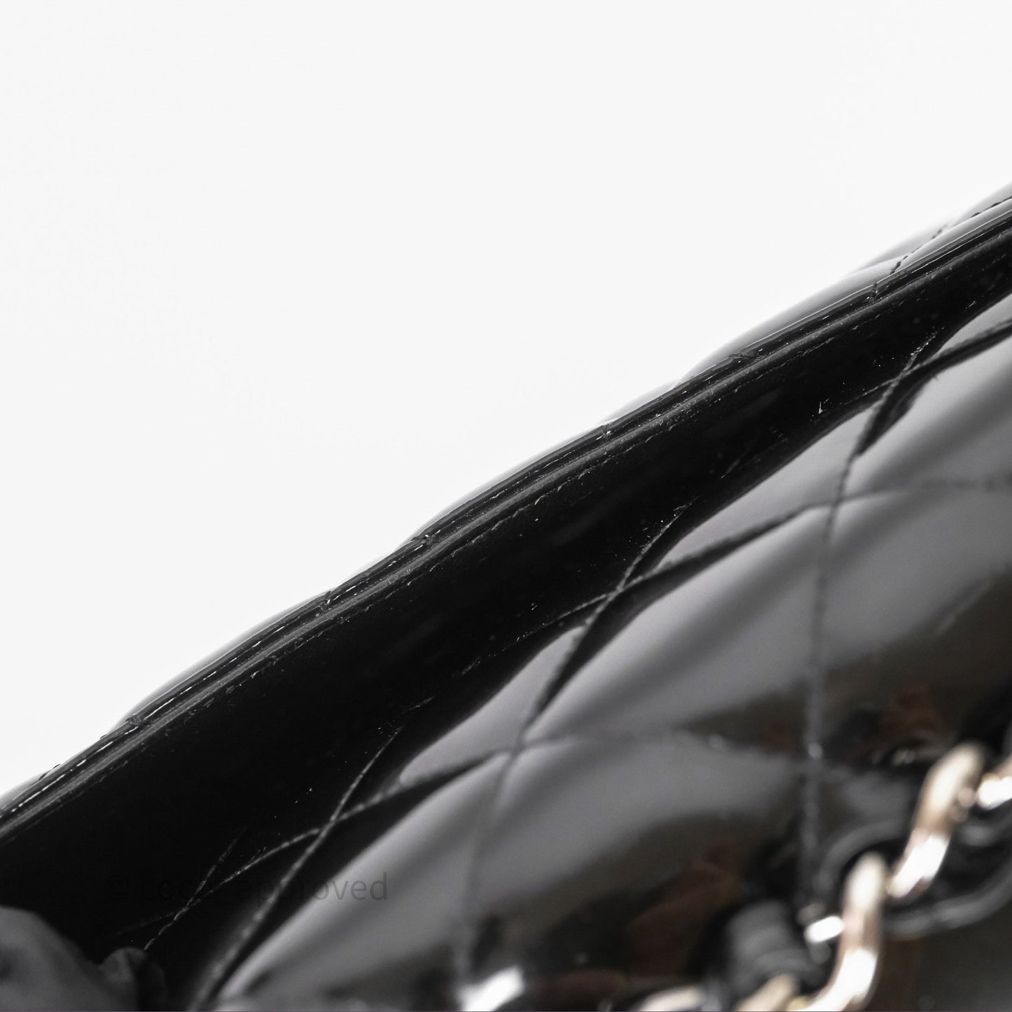 Chanel Jumbo Single Flap Black Patent Silver Hardware⁣⁣