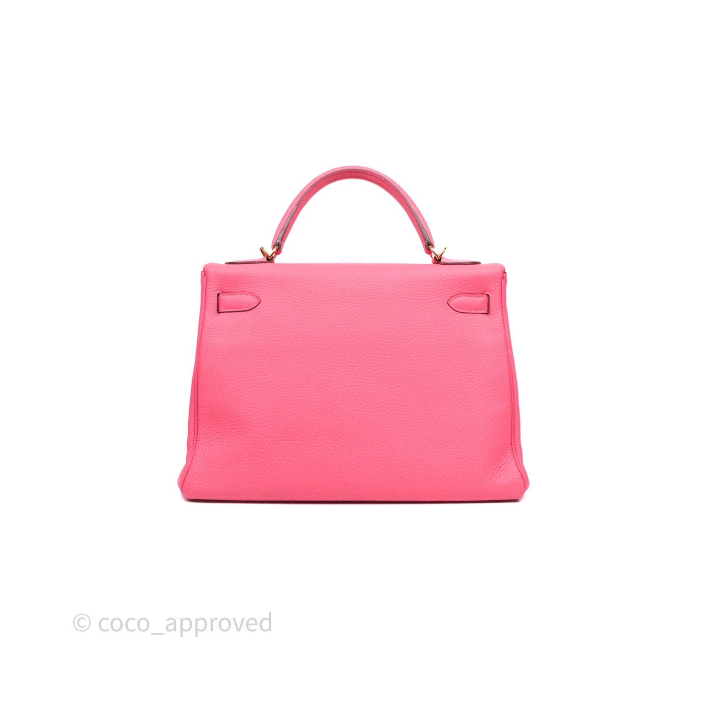 Hermès Kelly 32 Retourne Rose Azalee 8W Gold Hardware