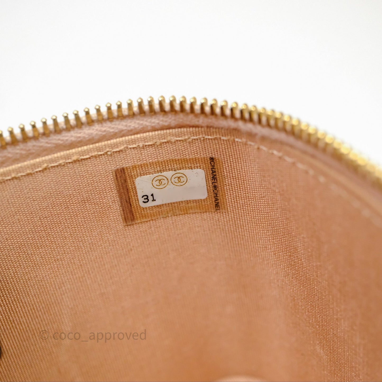 Chanel Mini Top Handle Vanity With Chain Beige Lambskin Aged Gold Hardware